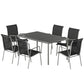 7 Piece Garden Dining Set, Garden Furniture Set with Rectangle Table and 6 Stackable Chairs