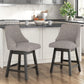 Neymorton - Upholstered Swivel Barstool (Set of 2) - Dark Grayish Brown
