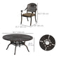 7 Pieces Outdoor Dining Set for 6, Aluminum Patio Table and Chairs Furniture Set with Umbrella Hole, Cushions, Bronze
