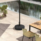 Patio Umbrella Base Holder, Heavy Duty Outdoor Umbrella Stand Base, Sand/Water Filled, Φ22" x 15.7" H, Black