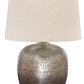 Magalie - Metal Table Lamp  - Antique Silver Finish