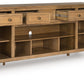 Sharlance - Light Brown - XL TV Stand With Fireplace Option