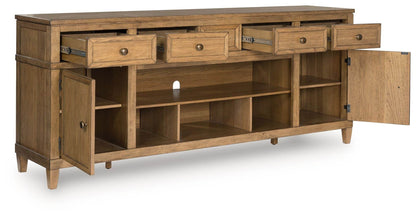 Sharlance - Light Brown - XL TV Stand With Fireplace Option - Forward Furniture