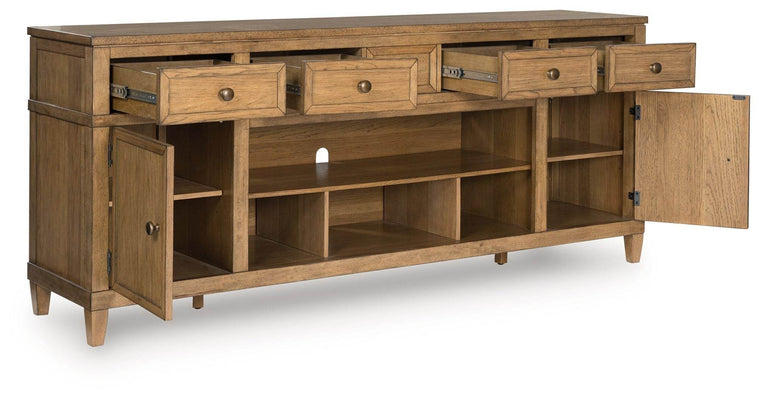 Sharlance - Light Brown - XL TV Stand With Fireplace Option - Forward Furniture