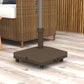 Square Parasol Base, Portable Umbrella Stand with Wheels, Water or Sand Filled, for Φ0.75" to Φ1.5" Poles, Brown