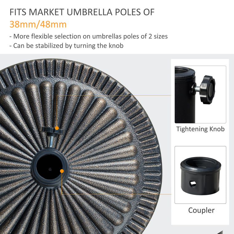 Bronze Resin Round Umbrella Base, 31.5 lbs