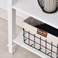 30" Console Table, Modern Narrow Entryway Table with Drawer and 2 Shelves, Sofa Table for Living Room, Hallway, White