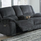 Draycoll - Dbl Reclining Power Loveseat W/Console - Fabric - Slate