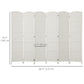 6ft Folding Room Divider, 6 Panel Wall Partition with Wooden Frame for Bedroom, Home Office, White