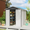 9' x 6' Garden Shed, Outdoor Storage Patio Shed w/ Sloped Roof, Lockable Door for Patio Lawn, Dark Grey