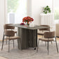 Extendable Dining Table, Collapsible Folding Table w/ 2-tier Shelves and Rolling Casters, Grey Wood Grain