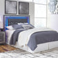 Lodanna - Queen Upholstered Panel Headboard with Bolt on Bed Frame - Gray