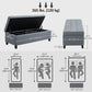 Tufted Linen Storage Bench - Grey