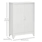 Industrial Metal Sideboard with Louvered Doors - White