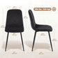 Upholstered Dining Chairs Set of 4 with Steel Legs - Black