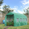 13'x6.6'x6.6' Polytunnel Greenhouse Walk in Greenhouse with Windows, Door & Wind Resistance Level 5, Green