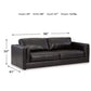 Amiata - Onyx - Loveseat - Leather Match