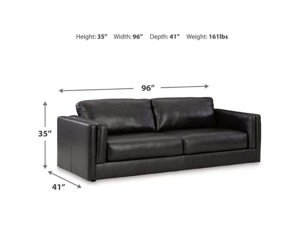 Amiata - Onyx - Loveseat - Leather Match - Forward Furniture