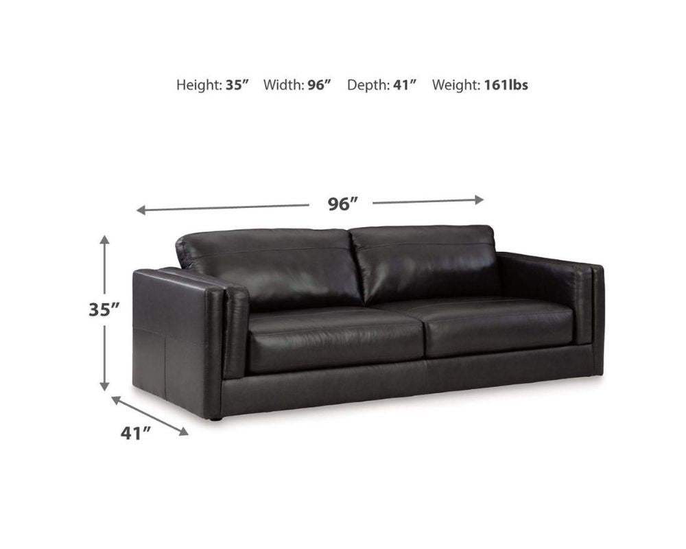 Amiata - Onyx - Loveseat - Leather Match