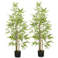 Set of 2 4ft Artificial Tree, Indoor Fake Bamboo with Pot, for Home Office Living Room Decor