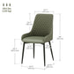 Tufted Dining Chairs Set of 2 with Steel Legs - Green