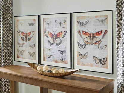 Jossletts - Orange / Black / Ivory - Wall Art Set (Set of 3) - Forward Furniture