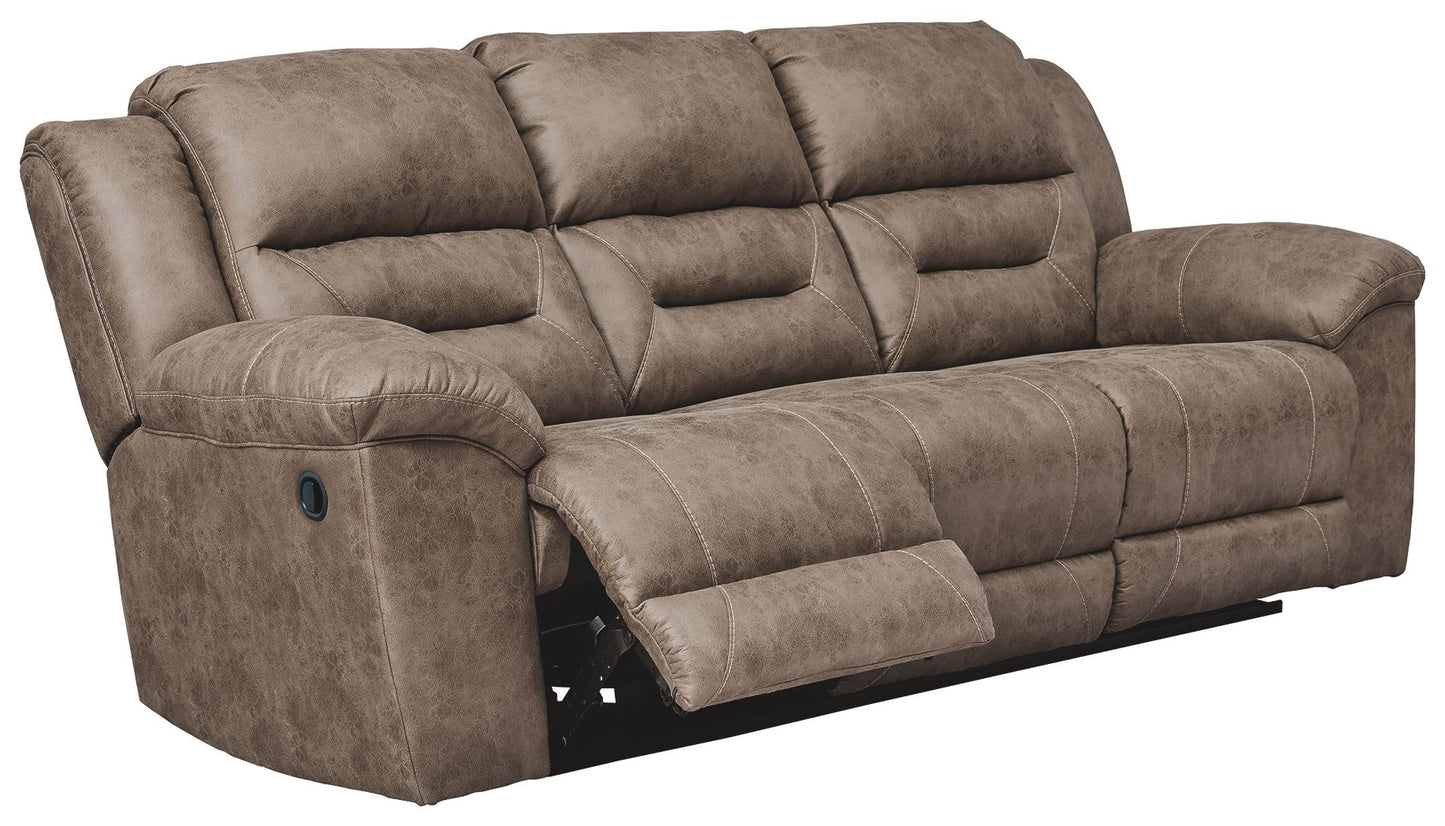 Stoneland - Fossil - Reclining Sofa - Faux Leather