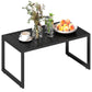 Outdoor Coffee Table, Patio Coffee Table with Slatted Tabletop, Adjustable Foot Pads for Garden, Patio, Lawn, Black