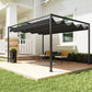 10' x 7' Black Patio Pergola with Retractable Canopy