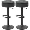 Swivel Bar Stools Set of 2 with Storage - Black
