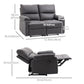 2-Seater Reclining Loveseat with Footrest - Dark Grey