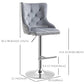 Swivel Velvet Bar Stools Set of 2 with Nailhead Trim - Grey