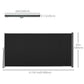 118" x 63" Retractable Side Awning Patio Outdoor Folding Privacy Screen with Resistance to UV Rays & Wind, Black