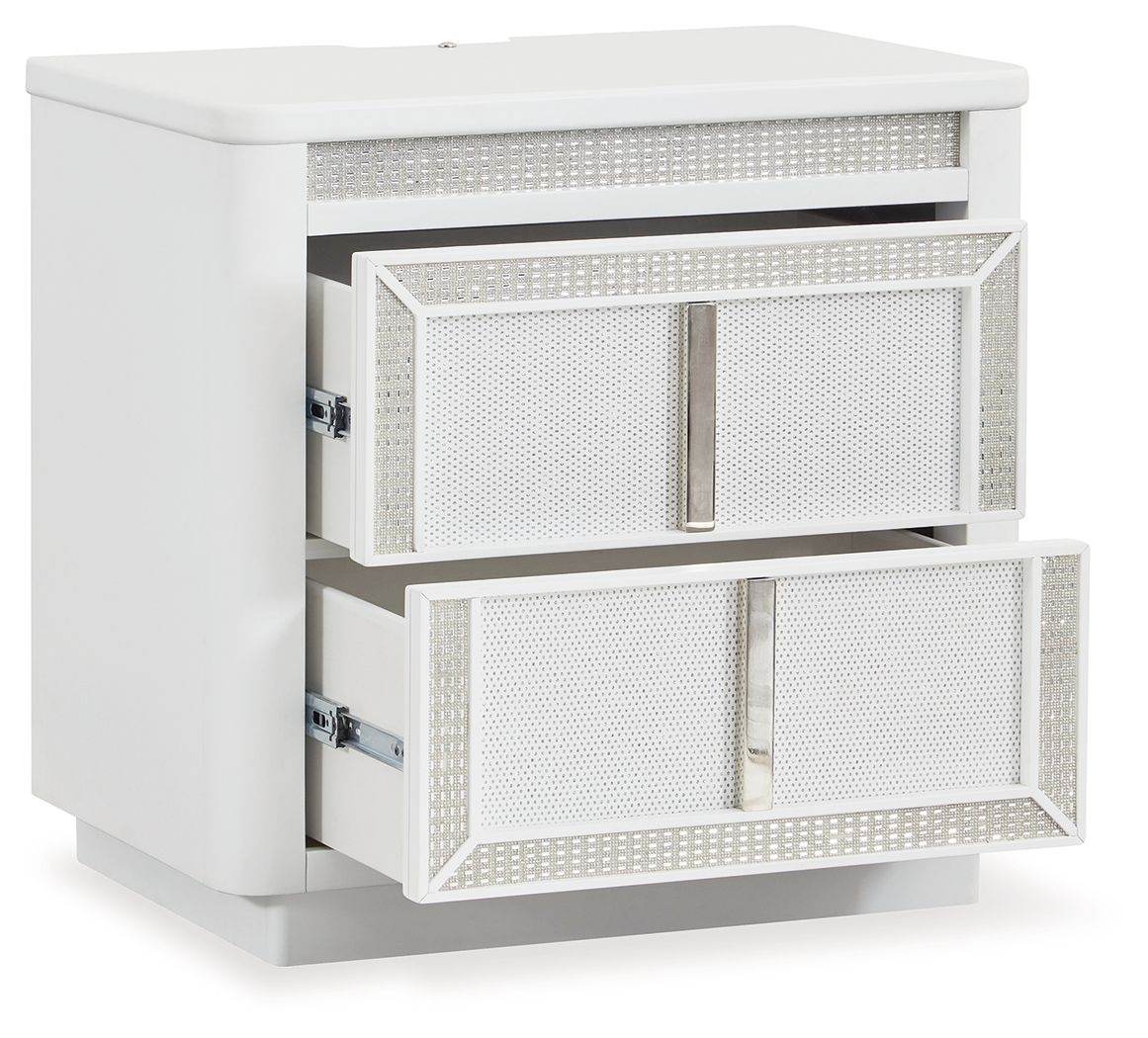 Chalanna - White - Two Drawer Night Stand - Forward Furniture