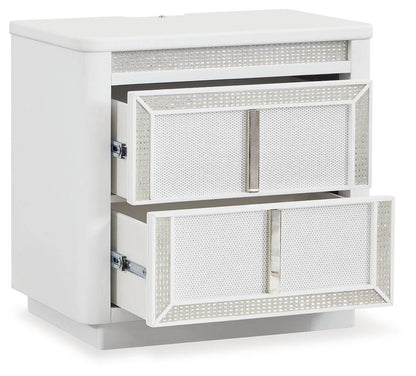 Chalanna - White - Two Drawer Night Stand - Forward Furniture
