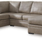 Amuleto - Desert - 2-Piece Sectional With Laf Corner Chaise - Leather Match