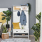 Coat Rack Shoe Bench, Hall Tree with Bench and Shoe Storage, Entryway Bench with 4 Hooks, 2 Drawers, 2 Shelves, White