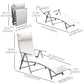 Heavy-duty Adjustable Folding Reclining Chair Outdoor Sun Lounger Patio Chaise Lounge Garden Beach Gravity Lounge with Pillow, 7 Adjustable Backrest Positions, Cream