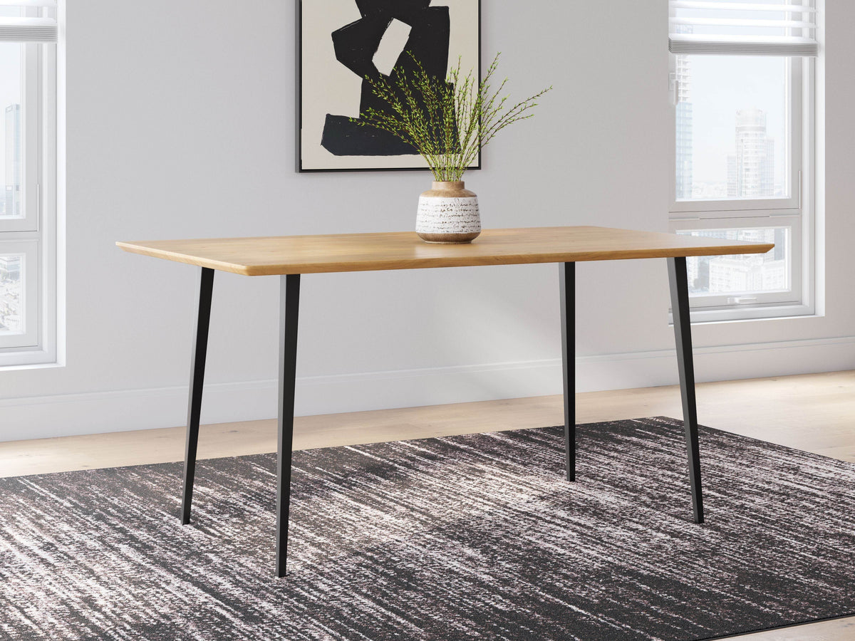 Gretlynn - Black / Natural - Rectangular Dining Room Table - Forward Furniture
