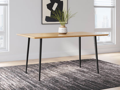 Gretlynn - Black / Natural - Rectangular Dining Room Table - Forward Furniture
