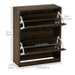 Shoe Storage Cabinet Organizer for 12 Pairs of Shoes with 2 Flip Drawers and Adjustable Shelves, Walnut