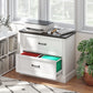 Lateral Filing Cabinet, Farmhouse File Cabinet with 2 Silent Drawers for Letter/A4/Legal Size Files, White