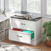 Lateral Filing Cabinet, Farmhouse File Cabinet with 2 Silent Drawers for Letter/A4/Legal Size Files, White
