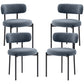 Set of 4 Berber Fleece Dining Chairs - Grey