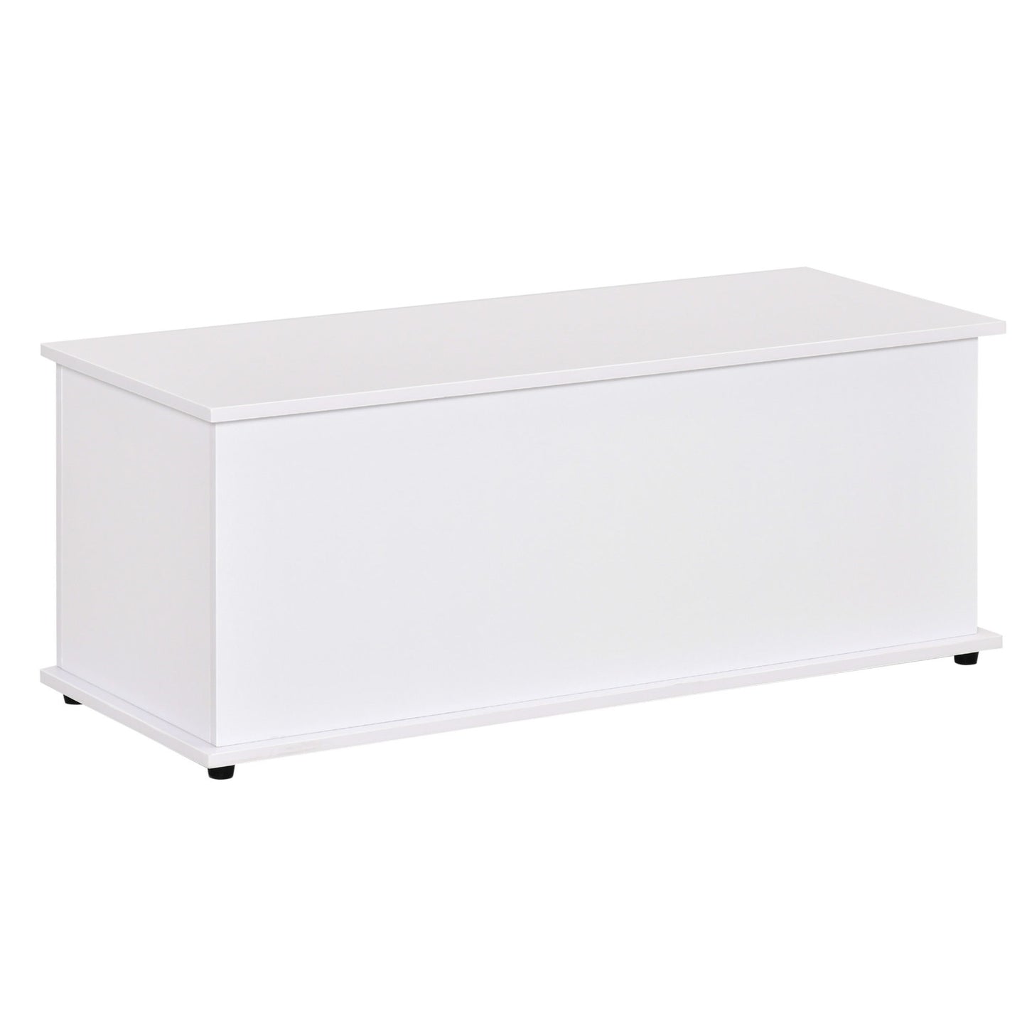 39.5" Storage Chest with 2 Safety Hinges, Storage Box Organizer with Flip-Top Lid, Entryway Storage Bench, White