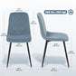 Upholstered Dining Chairs Set of 4 with Steel Legs - Light Blue