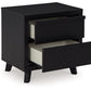 Danziar - Black - Two Drawer Night Stand