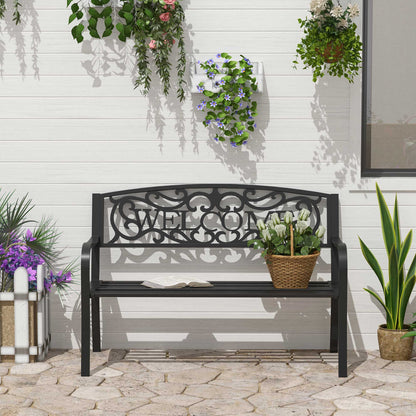 50" 2-Seater Metal Garden Bench Loveseat