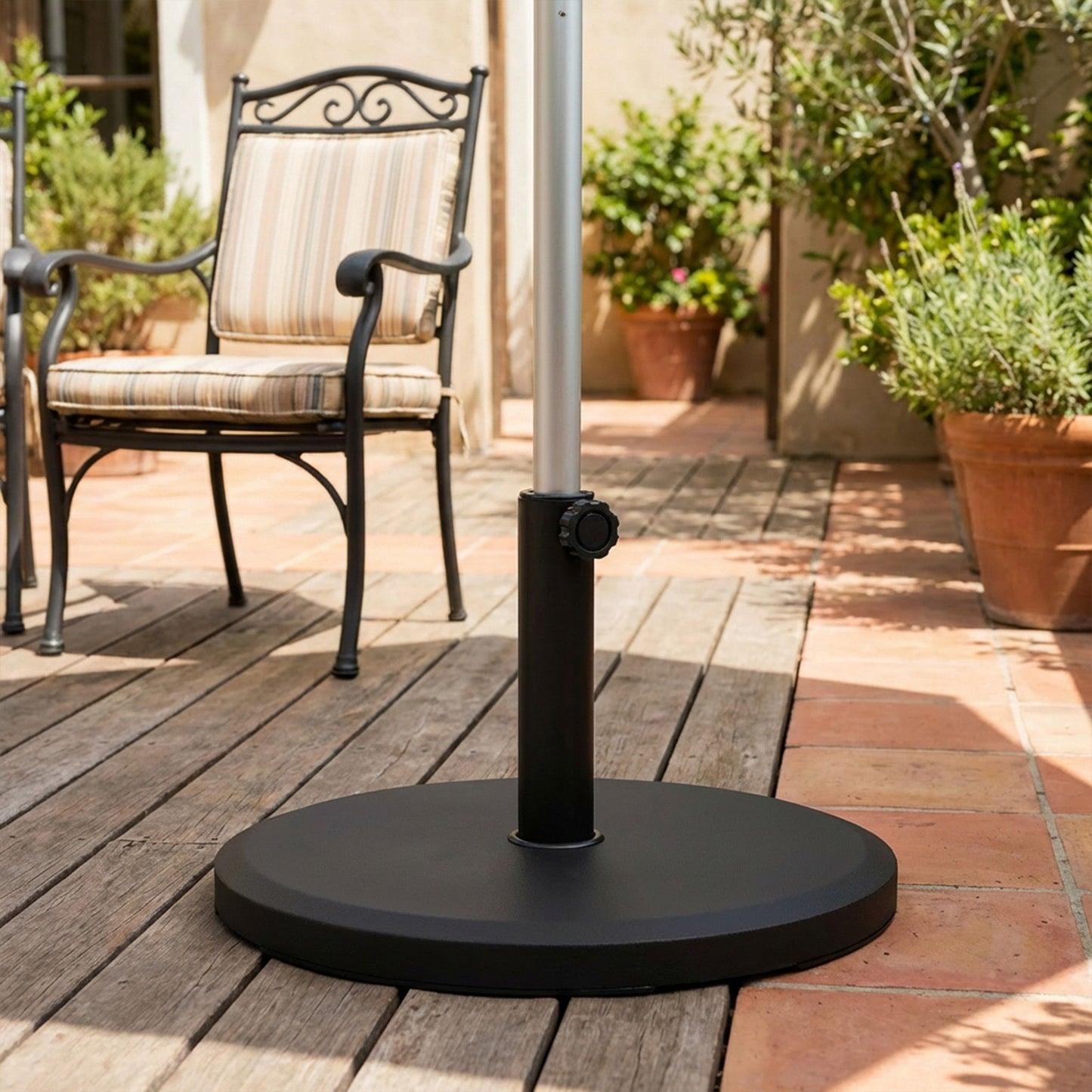 29 lbs Cement Patio Umbrella Base, 19" Heavy Duty Parasol Stand Market Umbrella Base Holder
