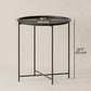 18" Outdoor Side Table with Removable Tray and Folding Legs, Indoor Outdoor for Balcony, Porch, Black